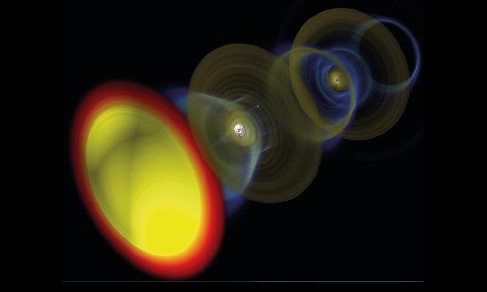 Computer simulation of quasiparticles being used to create super-bright light sources.